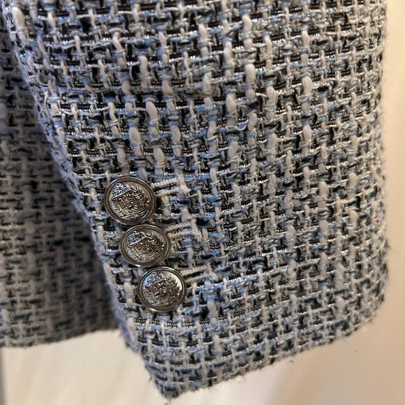 Classy Marks & Spencer Blue Mix Tweed Style Jacket Blazer  (Size 12) - Picture 8 of 13
